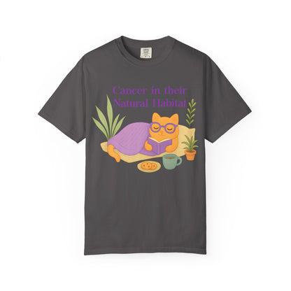 Cancer in Their Natural Habitat Tee – Funny Cozy Cat Zodiac Shirt