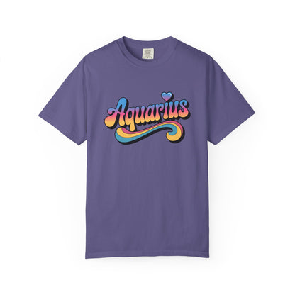 Aquarius – Retro Groovy Zodiac Tee