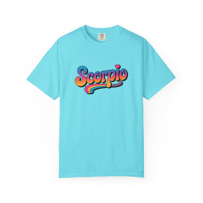 Scorpio Retro Groovy Tee – Multicolor Zodiac Shirt