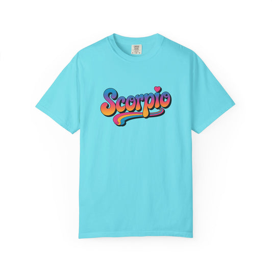 Scorpio Retro Groovy Tee – Multicolor Zodiac Shirt