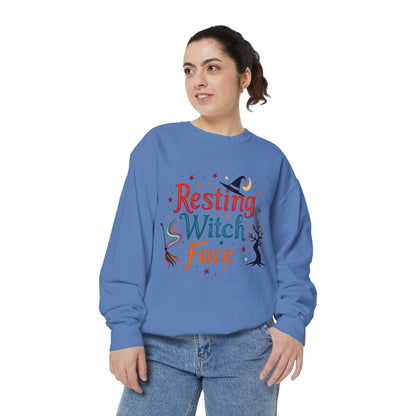 Resting Witch Face Sweatshirt – Retro Halloween Witch Pullover
