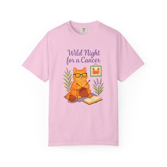 Wild Night for a Cancer – Funny Knitting Cat Tee