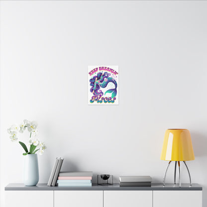 Keep Dreamin’ Pisces Mermaid – Retro Rainbow Zodiac Canvas Wall Art
