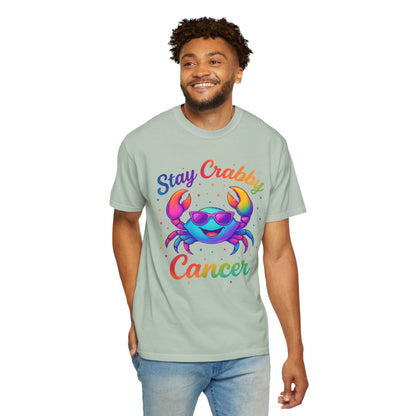 Stay Crabby Cancer – Rainbow Retro Crab