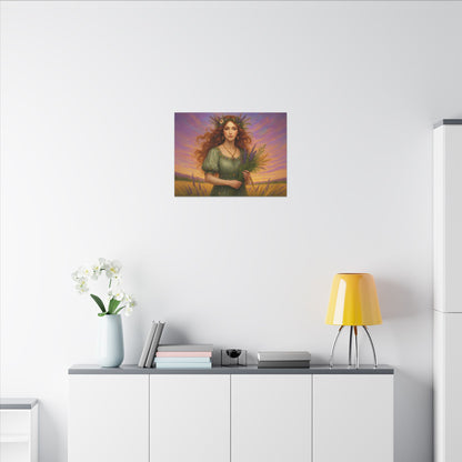 Virgo Zodiac Wall Art, Harvest Goddess Canvas Print, Astrology Home Decor, Virgo Gift for Her, Celestial Maiden Painting, Star Sign Wall Decor