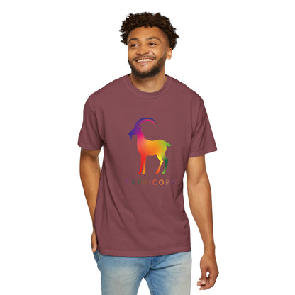 Capricorn – Rainbow Gradient Zodiac Goat Tee