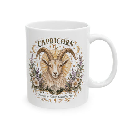 Capricorn Boho Celestial Floral Goat Mug