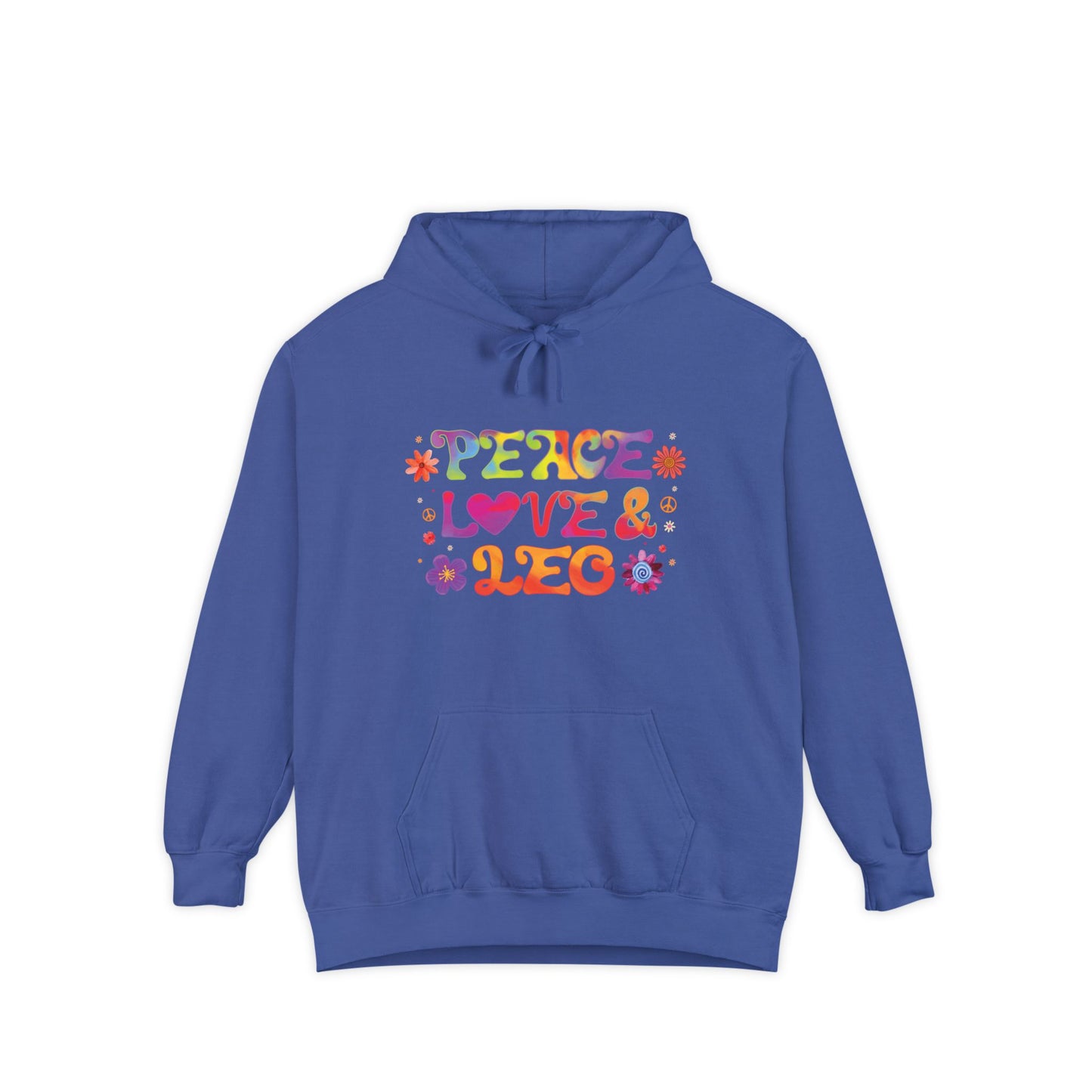 Peace Love & Leo Unisex Hoodie – Groovy Retro Comfort Colors Midweight Hoodie