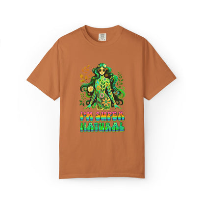I’m Super Natural Colorful Retro Tee – Groovy Flower Power Goddess virgo t Shirt