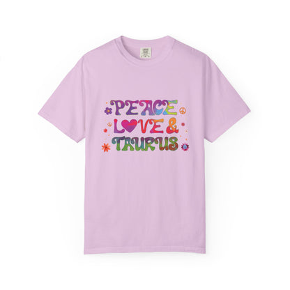 Peace Love & Taurus – Earthy Retro Zodiac Tee