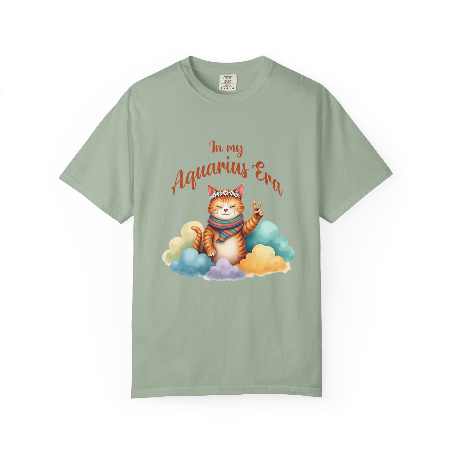 In My Aquarius Era Tee – Colorful Funny Zodiac Cat Shirt