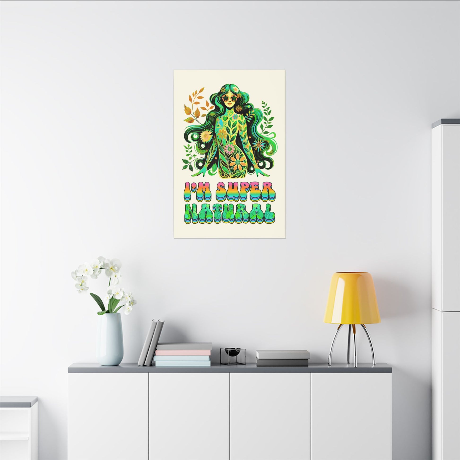 I’m Super Natural – Retro Radiant Affirmation Canvas Wall Art - Enchanted Sky