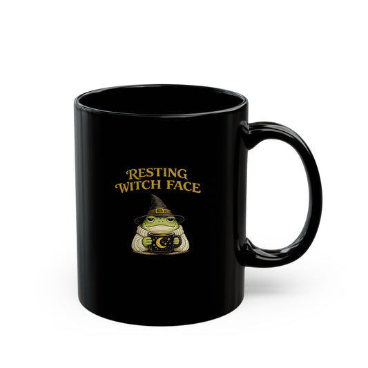 Resting Witch Face Funny Frog Mug | Cottagecore Witchy Toad Coffee Cup