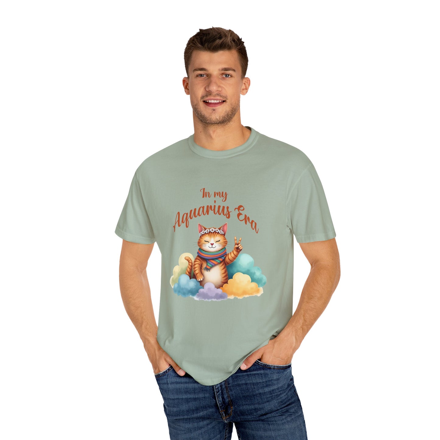 In My Aquarius Era Tee – Colorful Funny Zodiac Cat Shirt