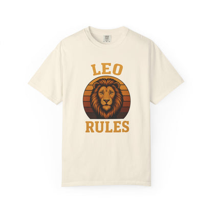 Leo Rules – Vintage Sunset Zodiac Tee