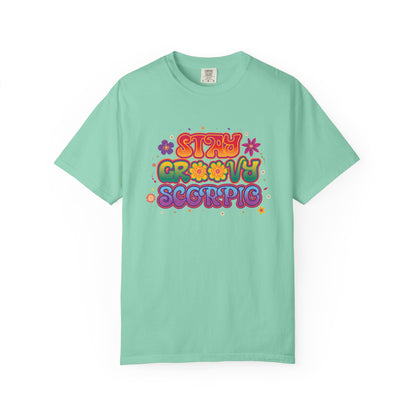 Stay Groovy Scorpio Tee – Groovy Flower Power Zodiac Shirt