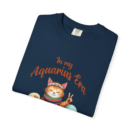 In My Aquarius Era Tee – Colorful Funny Zodiac Cat Shirt