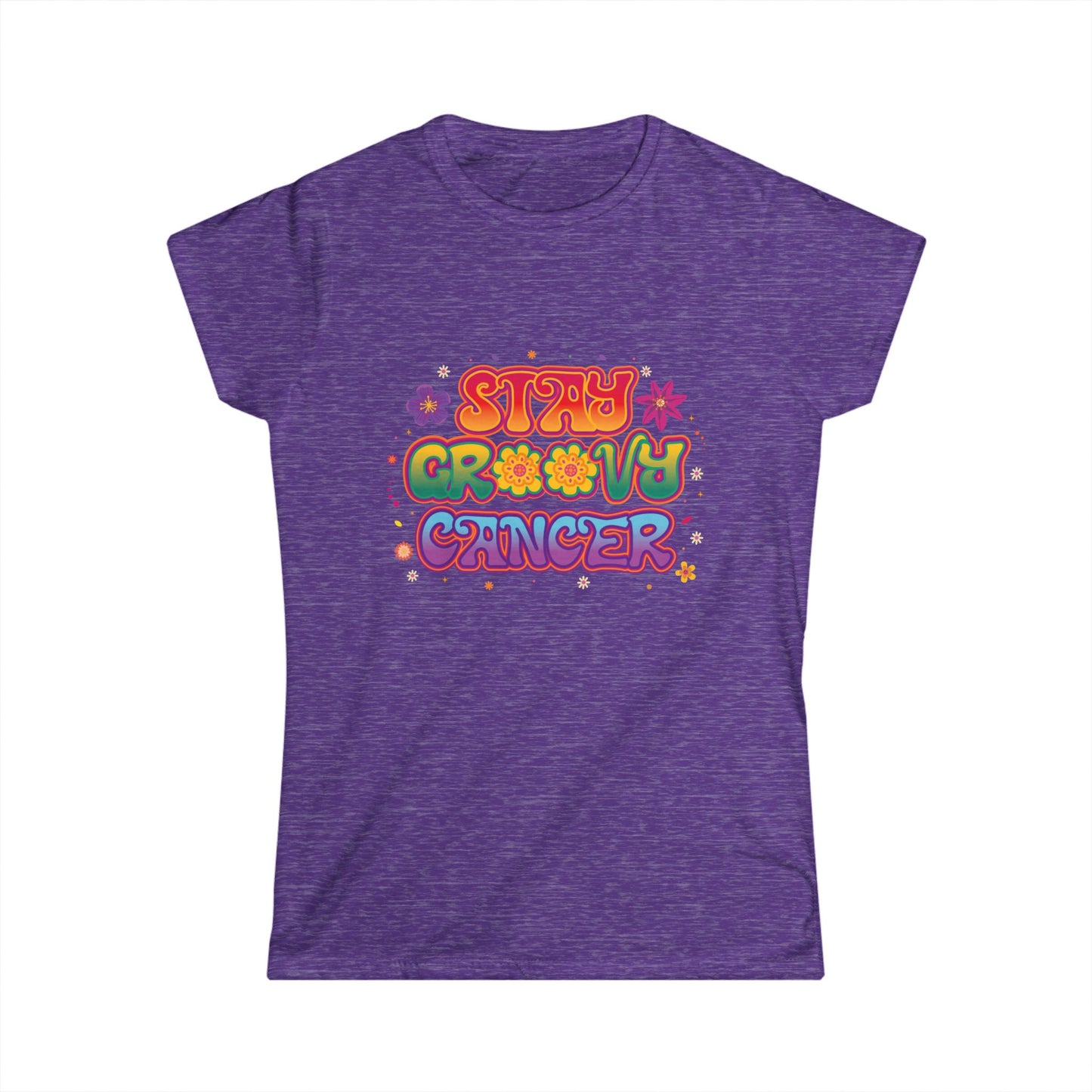 Stay Groovy Cancer Women’s Softstyle Tee – Empowering Retro Zodiac Shirt