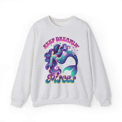 Keep Dreamin’ Pisces Sweatshirt | Celestial Mermaid Zodiac Crewneck | Cozy Astrology Gift for Dreamers | Water Sign Horoscope Apparel | Soft Star Sign Pullover