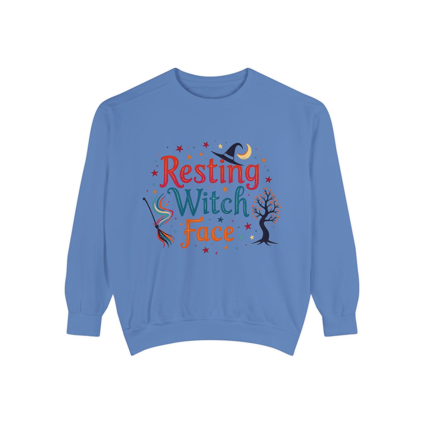 Resting Witch Face Sweatshirt – Retro Halloween Witch Pullover