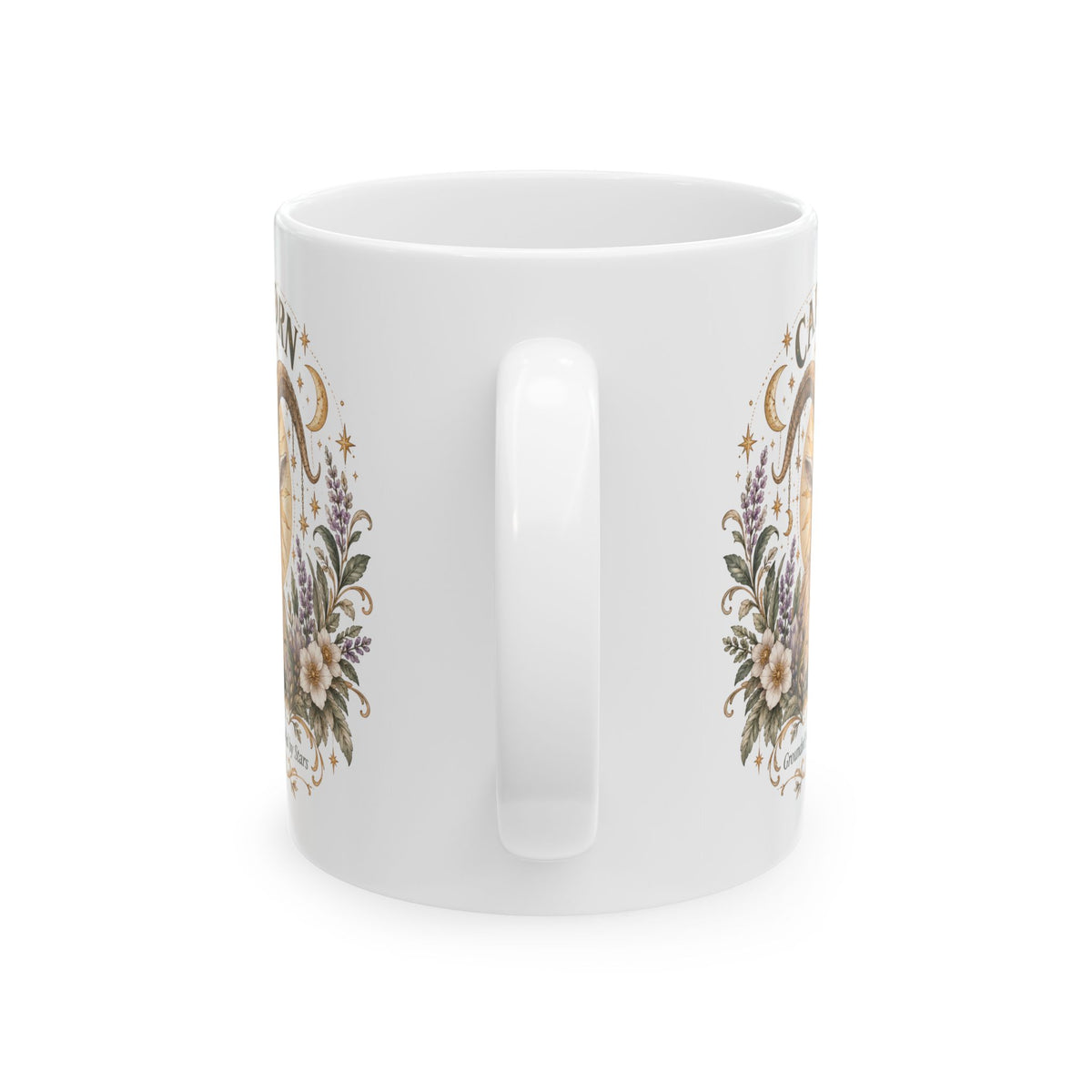 Capricorn Boho Celestial Floral Goat Mug