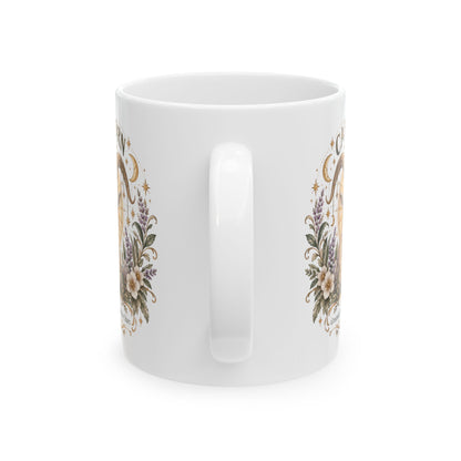 Capricorn Boho Celestial Floral Goat Mug