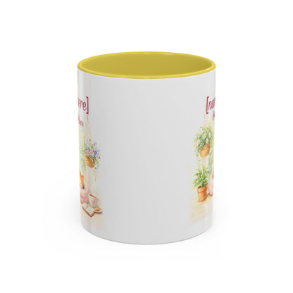 Personalized Name Cat Mug - Custom "Happy Place" Ceramic Mug for Cat Lovers