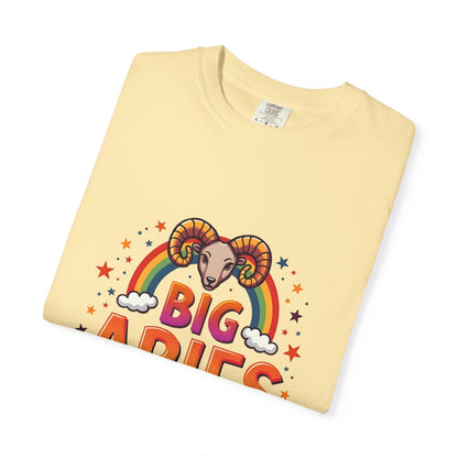 Big Aries Energy T-Shirt | Astrology Zodiac Tee | Comfort Colors Aries Shirt | Fire Sign Birthday Gift | Retro Horoscope Graphic Tee for Aries Lovers