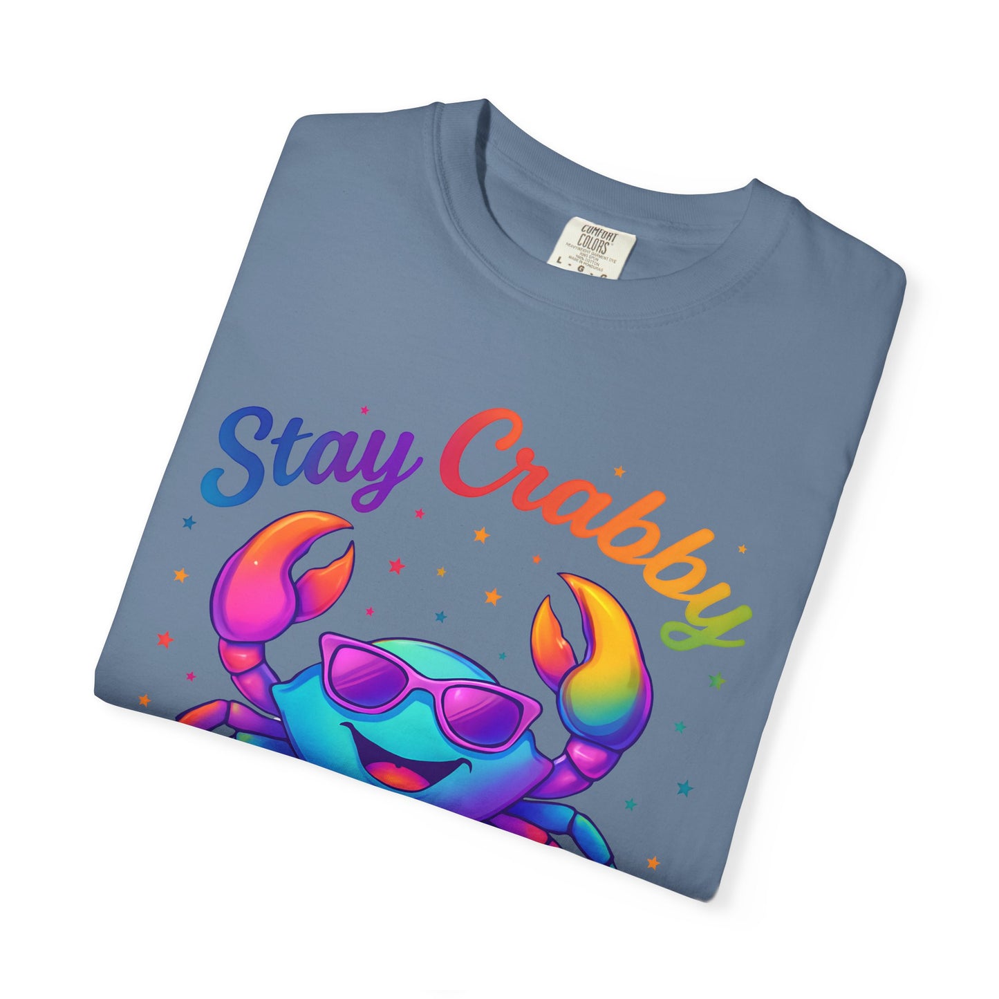 Stay Crabby Cancer – Rainbow Retro Crab