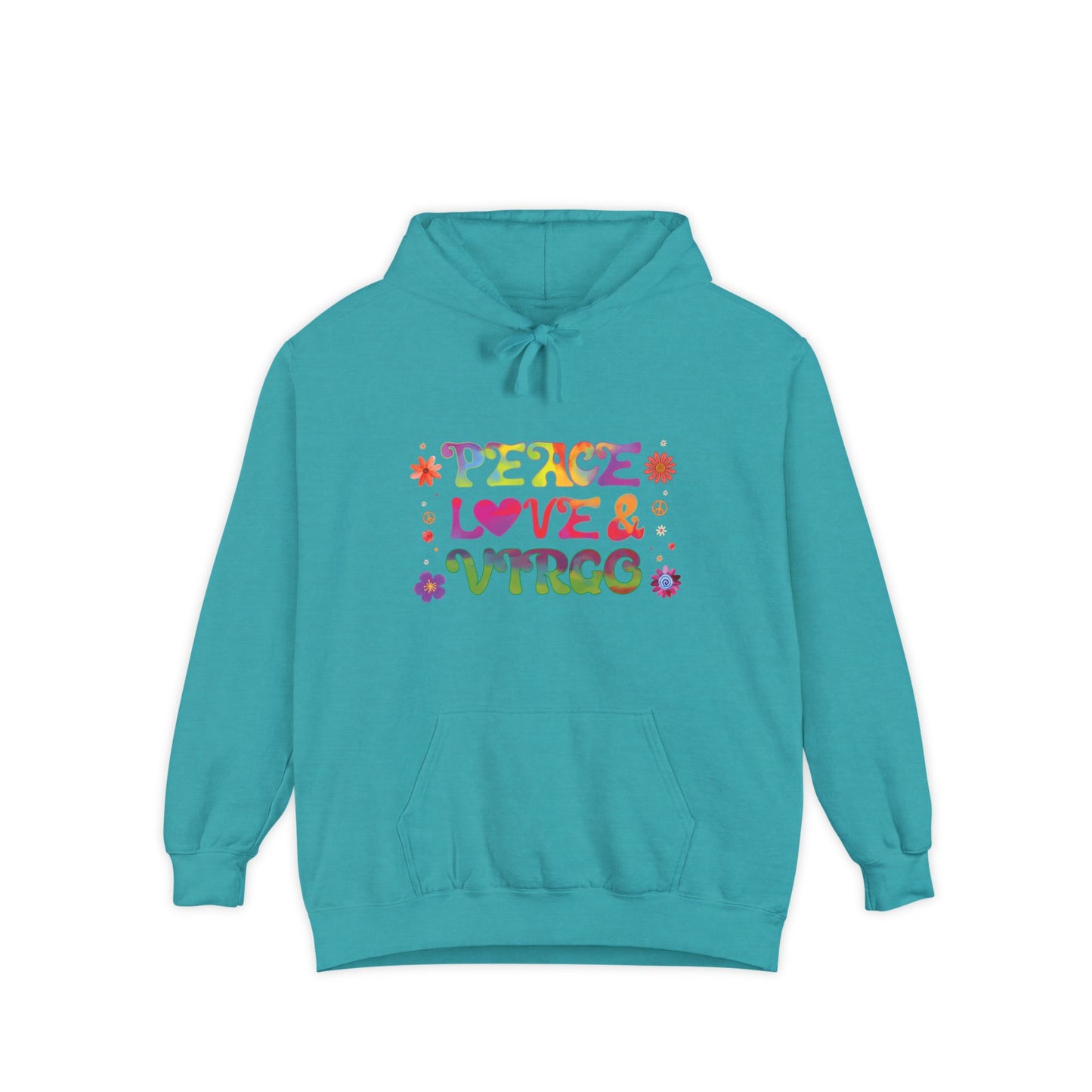 Peace Love & Virgo Unisex Hoodie – Groovy Retro Comfort Colors Midweight Hoodie