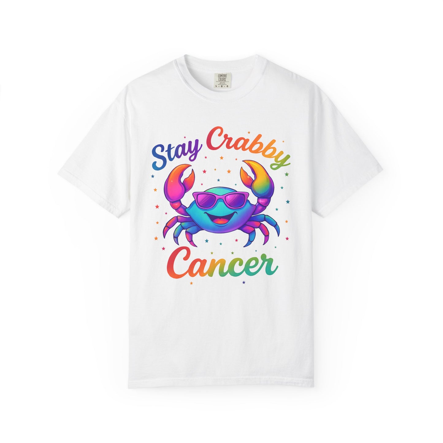 Stay Crabby Cancer – Rainbow Retro Crab