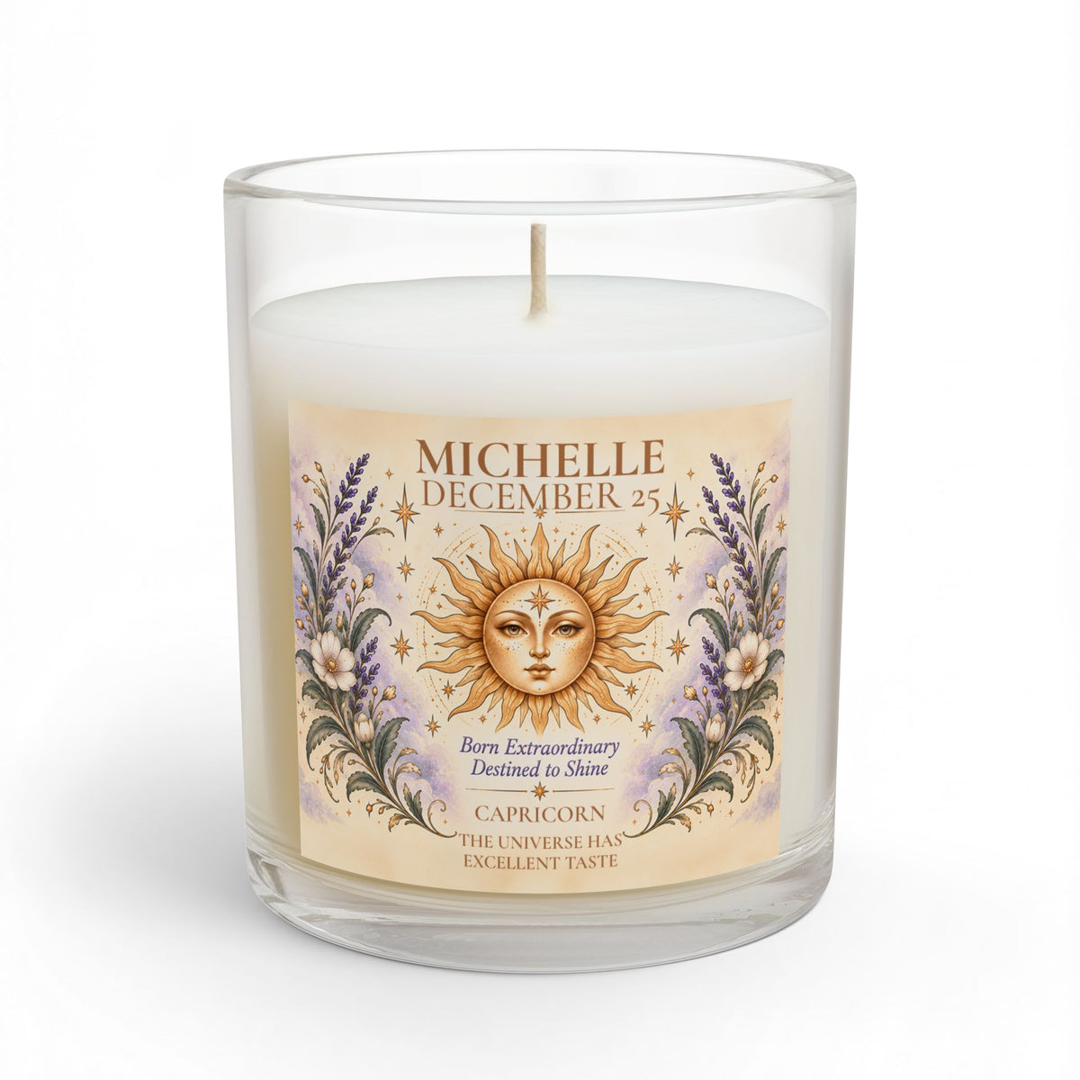 Customized Zodiac Sign Candle with Name Birthdate Sign