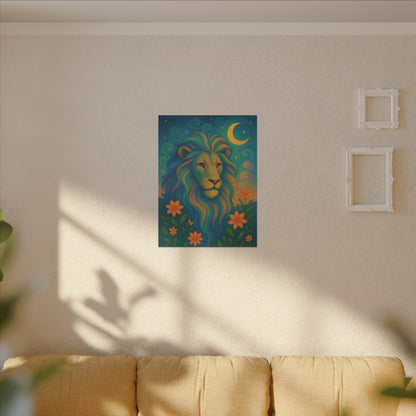 Starlit Lion – Regal Radiance Wall Art (Leo Inspired)