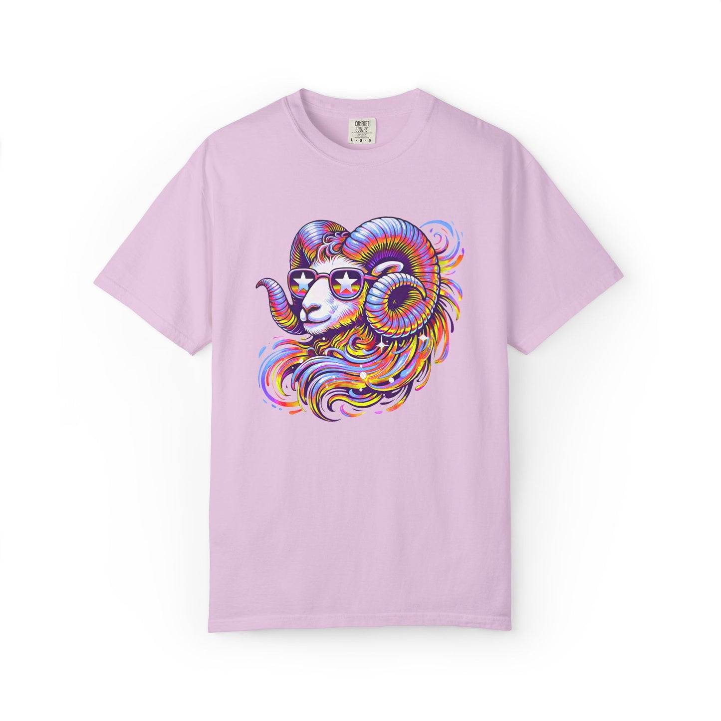 Psychedelic Aries Ram Tee – Retro Multicolor Zodiac Shirt