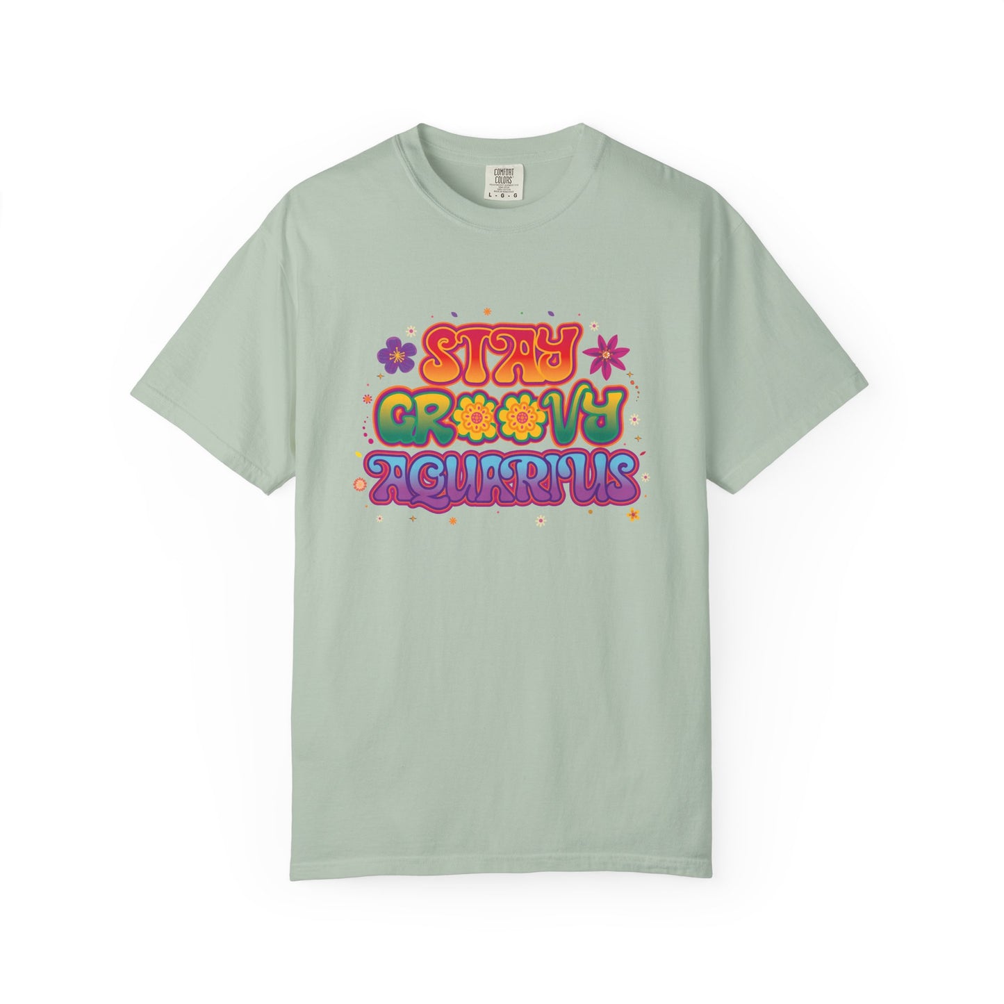 Stay Groovy Aquarius – Retro Flower Power Tee