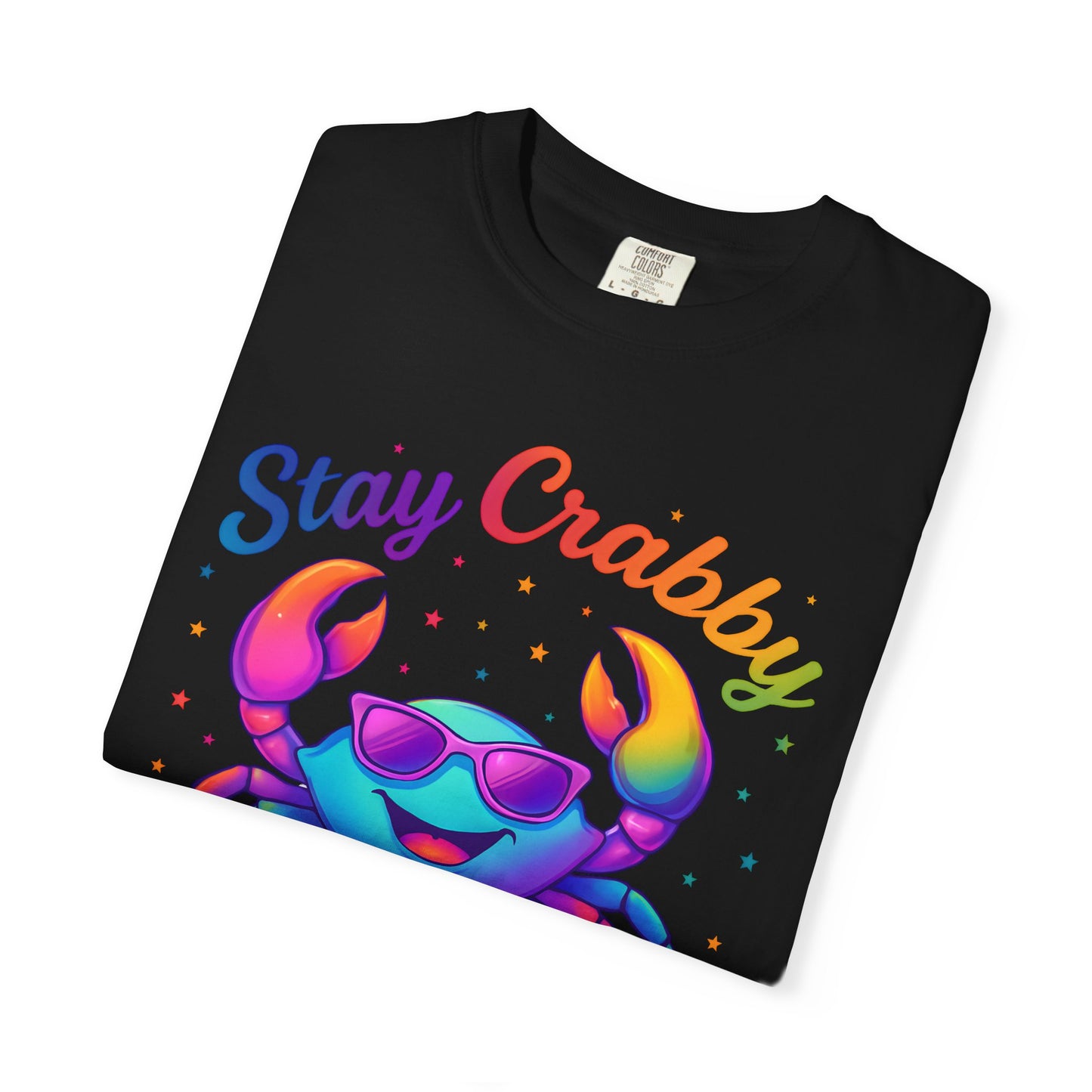 Stay Crabby Cancer – Rainbow Retro Crab