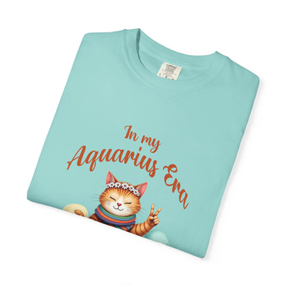In My Aquarius Era Tee – Colorful Funny Zodiac Cat Shirt
