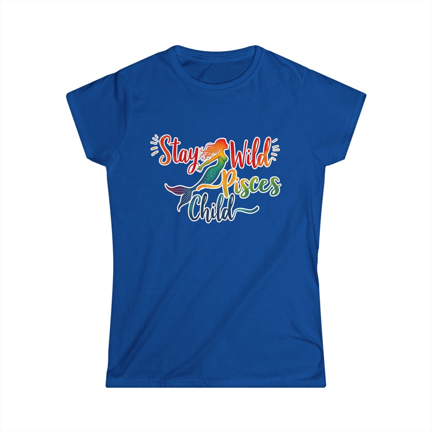 Stay Wild Pisces Child Women’s Softstyle Tee – Empowering Mermaid Zodiac Shirt