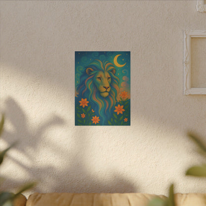Starlit Lion – Regal Radiance Wall Art (Leo Inspired)