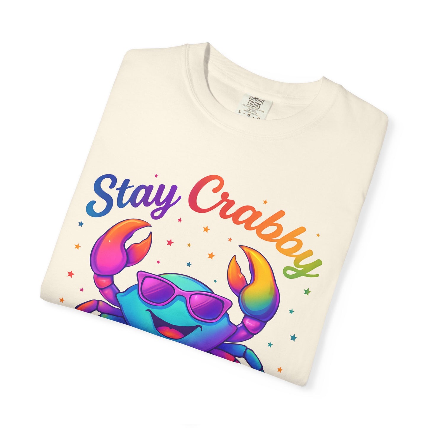 Stay Crabby Cancer – Rainbow Retro Crab