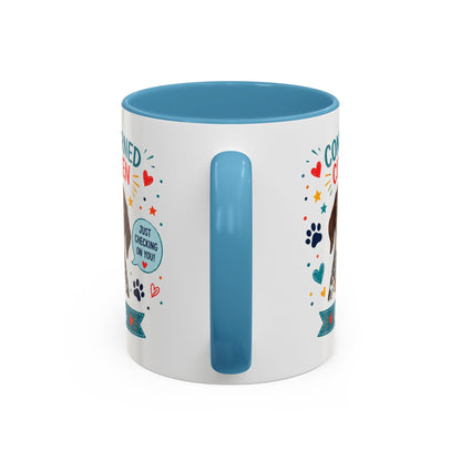 Personalized Dog Mug "Concerned Citizen" | Custom Pet Color Accent Mug with Dog Photo & Name | Funny Dog Lover Gift