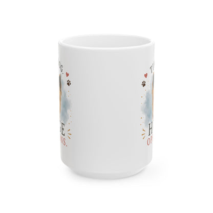 Custom Pet Mug with Photo and Name, Tiny Dog Huge Opinions, Personalized Pet Coffee Cup for Dog Lover, Gift for Dog Mom and Dad