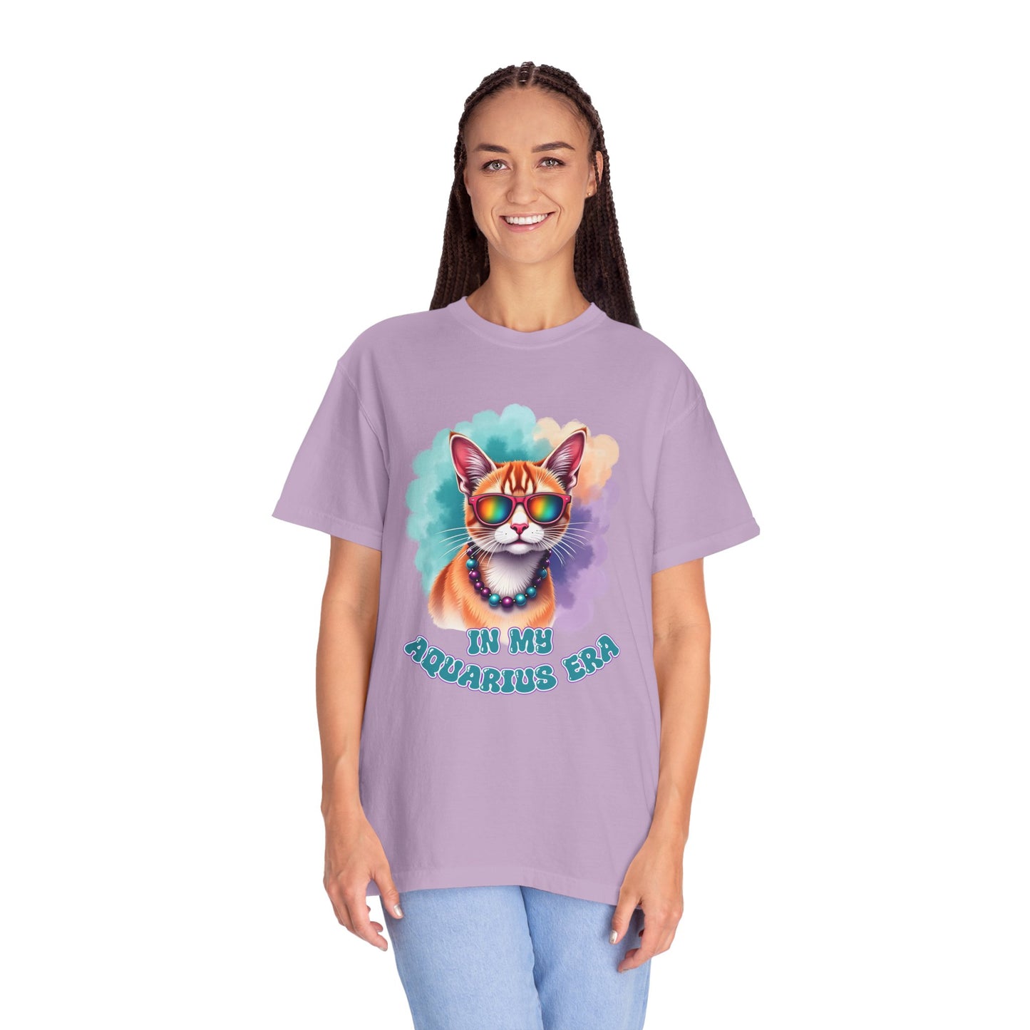 In My Aquarius Era – Rainbow Cat Vibes Tee