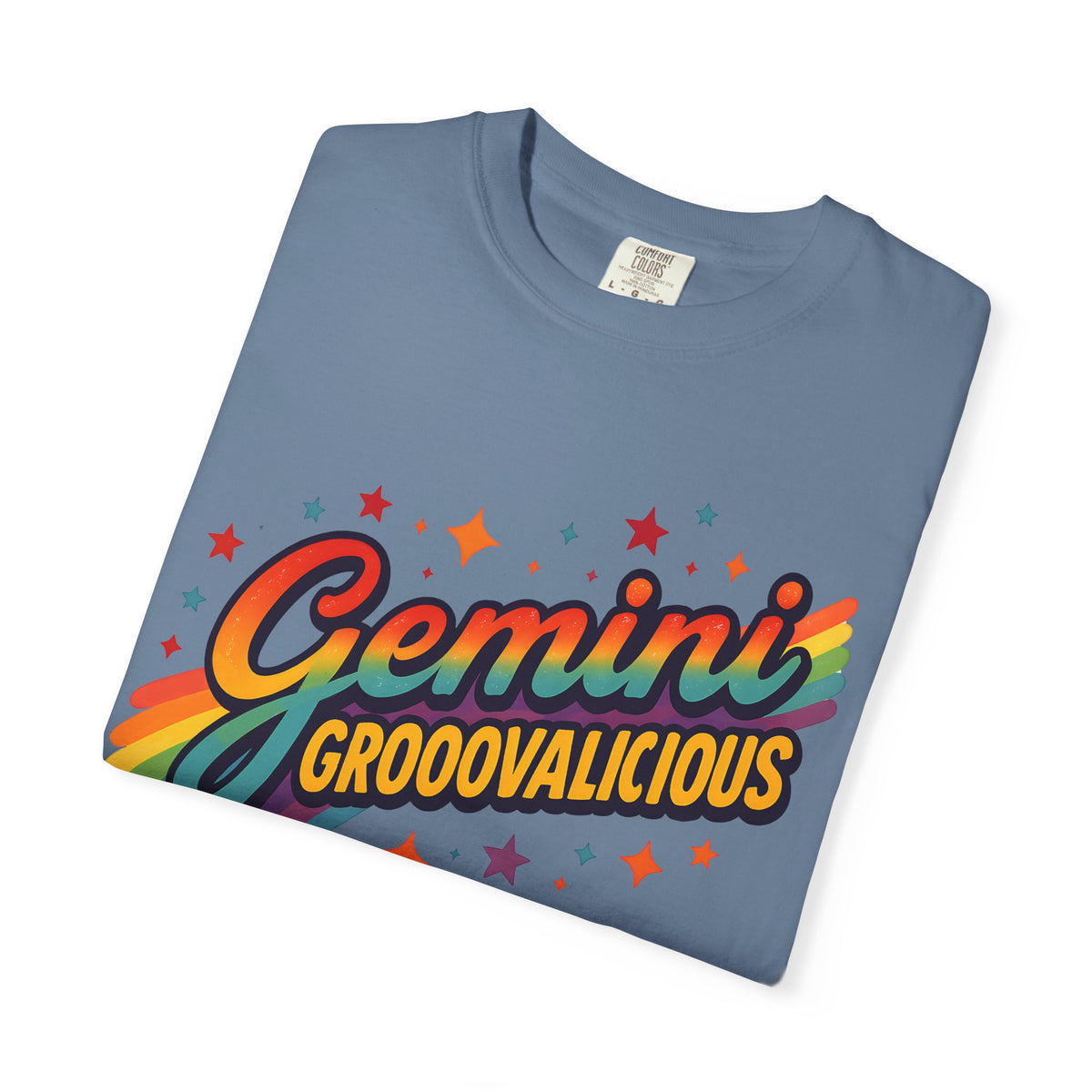 Gemini Groovalicious - Retro Disco Rainbow Zodiac Tee - Enchanted Sky