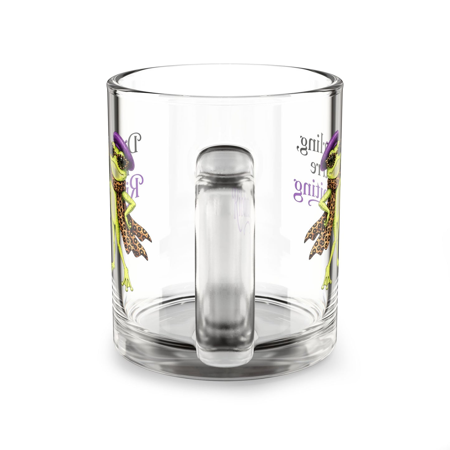Funny Frog Glass Mug | Darling, You're Ribbiting | Fashion Frog Cocktail Mug | Gift for Frog Lovers & Fashionistas