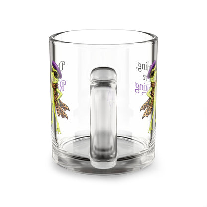 Funny Frog Glass Mug | Darling, You're Ribbiting | Fashion Frog Cocktail Mug | Gift for Frog Lovers & Fashionistas