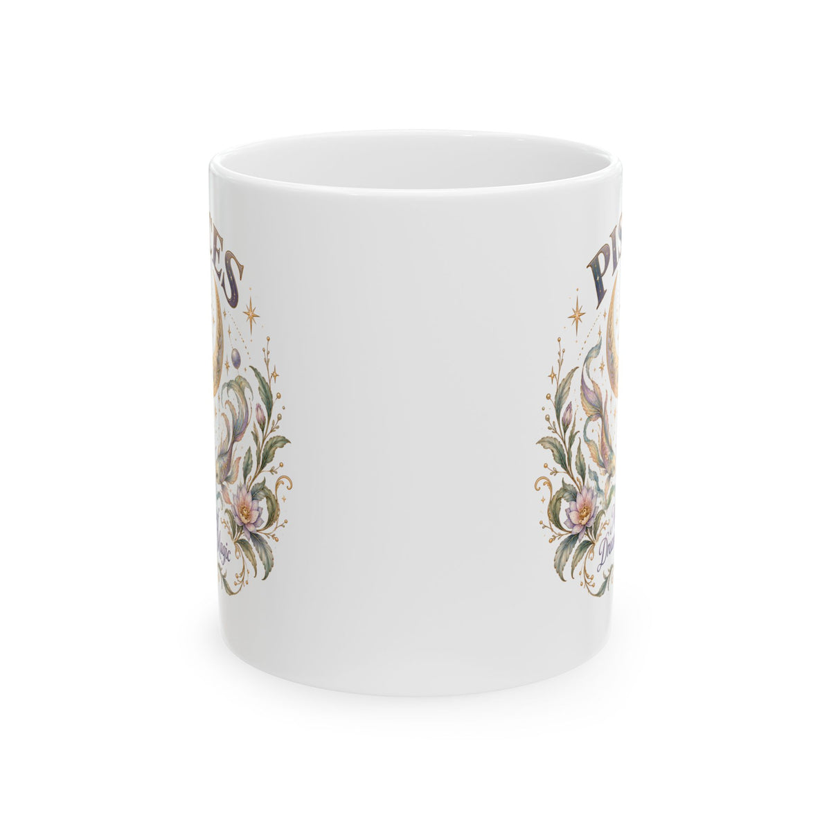 Mystical Pisces Fish And Crescent Moon Coffee Mug