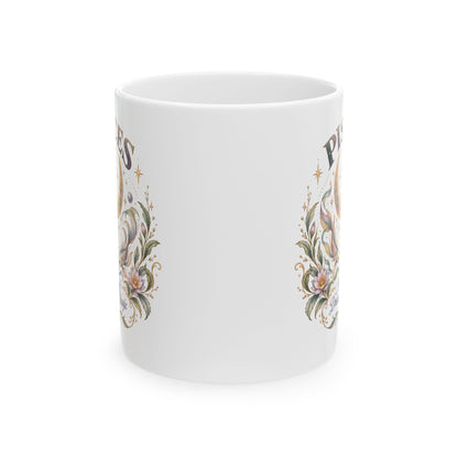 Mystical Pisces Fish And Crescent Moon Coffee Mug