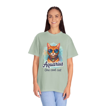 Aquarius One Cool Cat – Groovy Cosmic Kitty T-shirt