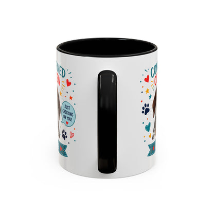 Personalized Dog Mug "Concerned Citizen" | Custom Pet Color Accent Mug with Dog Photo & Name | Funny Dog Lover Gift